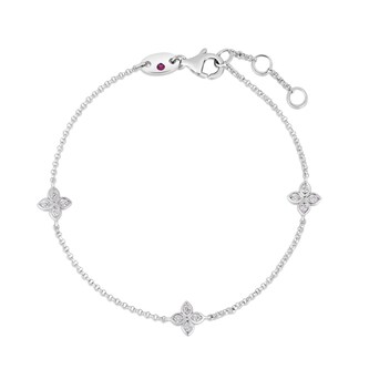 Roberto Coin 18K White Gold Love By The Inch 3 Station Diamond Bracelet Roberto Coin 18K White Gold Love By The Inch 3 Station Diamond Bracelet