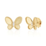 Roberto Coin 18K Yellow Gold Jasmine Diamond Butterfly Stud Earrings