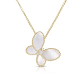 Roberto Coin 18K Yellow Gold Jasmine Diamond & Mother Of Pearl Butterfly Necklace