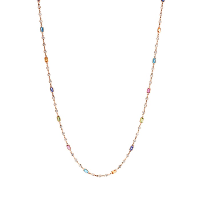 Roberto Coin 18K Rose Gold Diamonds By The Inch Diamond & Mixed Gemstone Necklace