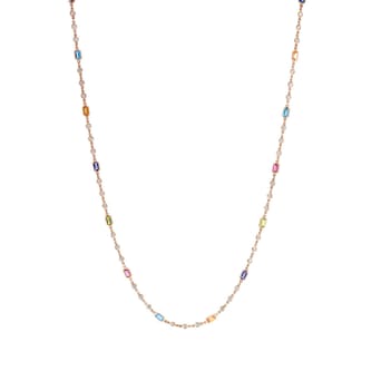 Roberto Coin 18K Rose Gold Diamonds By The Inch Diamond & Mixed Gemstone Necklace Roberto Coin 18K Rose Gold Diamonds By The Inch Diamond & Mixed Gemstone Necklace