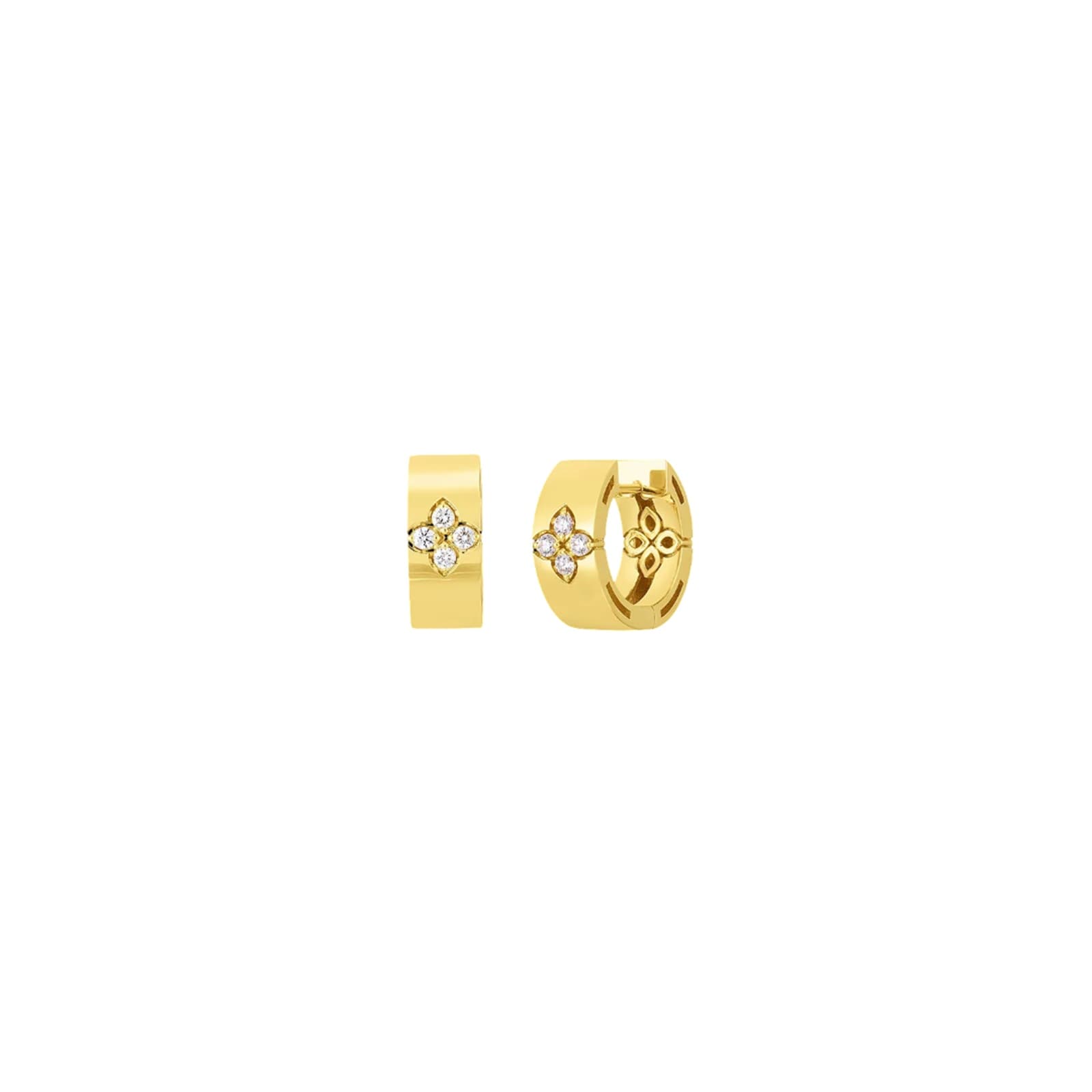 Roberto Coin 18K Yellow Gold Love In Verona Diamond Small Hoop