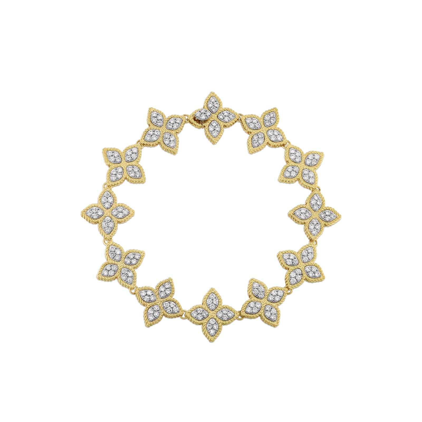 Roberto Coin Princess Flower 18ct Yellow Gold 2.20ct Diamond Bracelet Roberto Coin Princess Flower 18ct Yellow Gold 2.20ct Diamond Bracelet