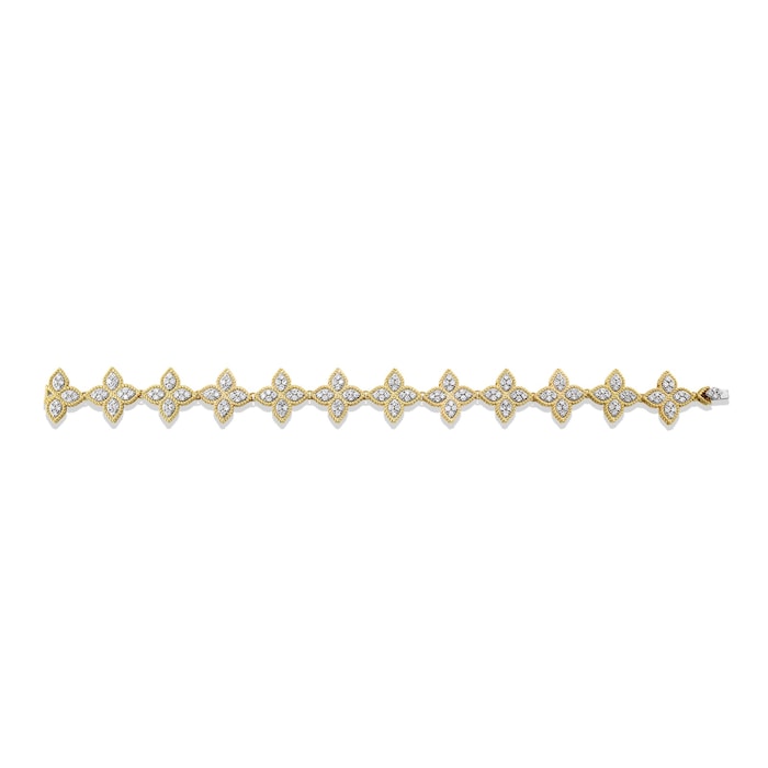 Roberto Coin Princess Flower 18ct Yellow Gold 2.20ct Diamond Bracelet