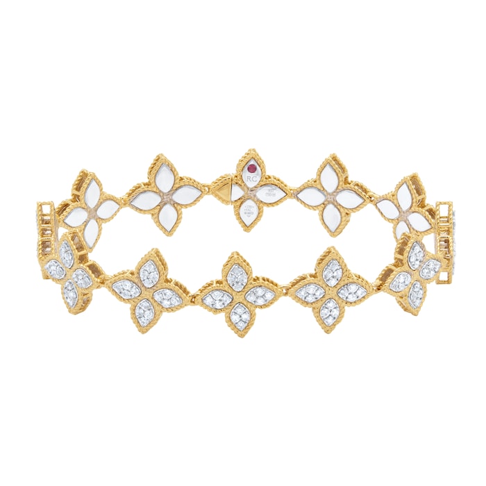 Roberto Coin Princess Flower 18ct Yellow Gold 2.20ct Diamond Bracelet