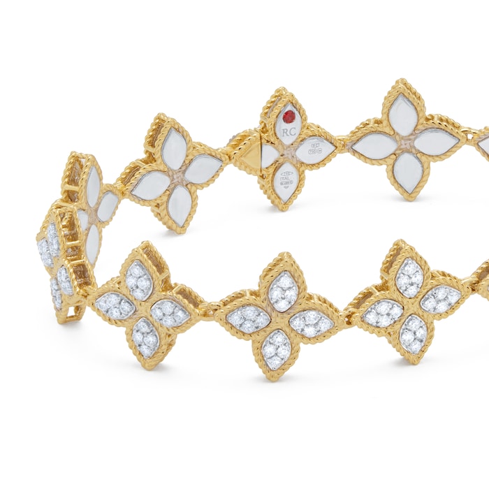 Roberto Coin Princess Flower 18ct Yellow Gold 2.20ct Diamond Bracelet