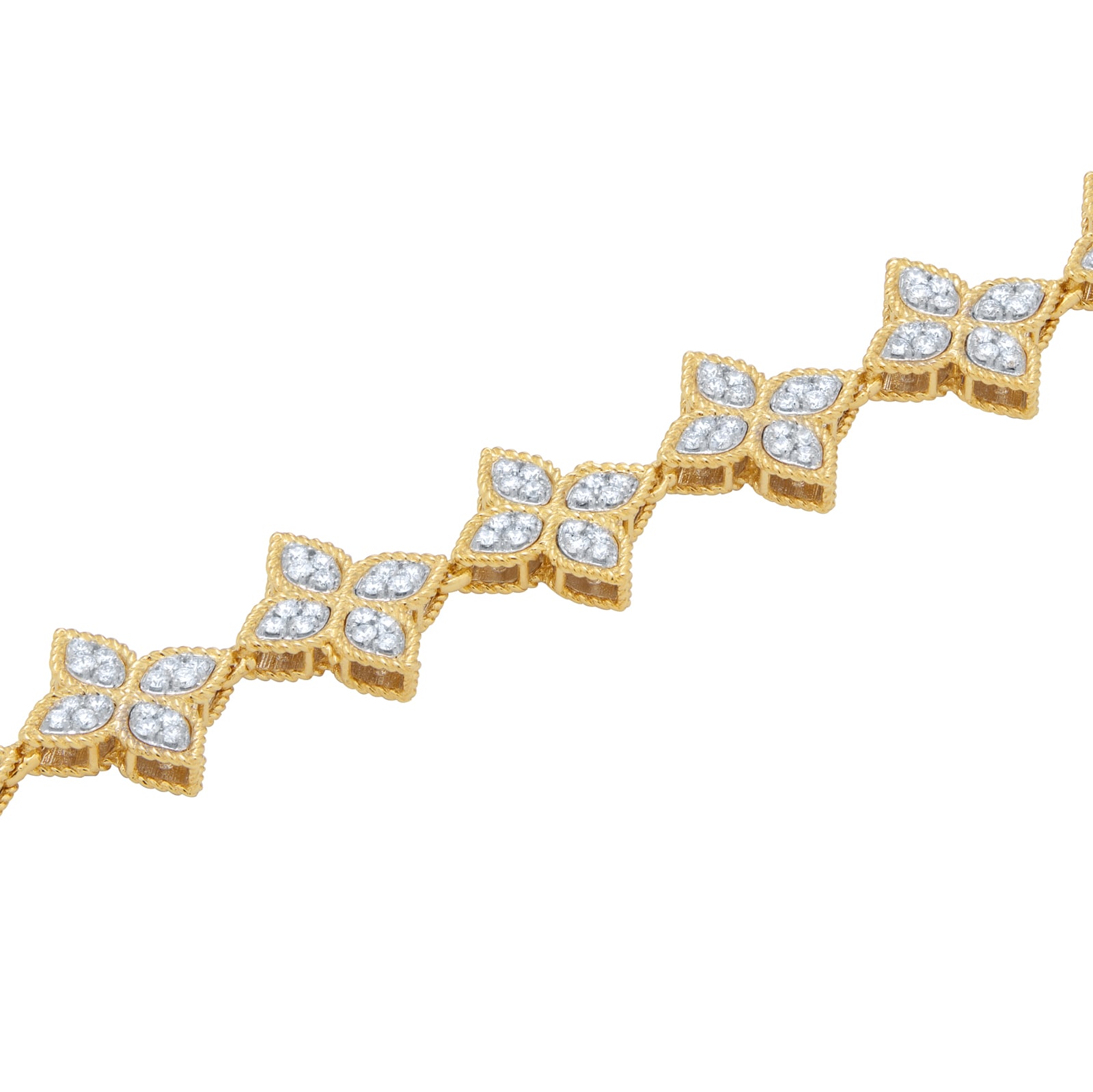 Roberto Coin Princess Flower 18ct Yellow Gold 2.20ct Diamond Bracelet Roberto Coin Princess Flower 18ct Yellow Gold 2.20ct Diamond Bracelet