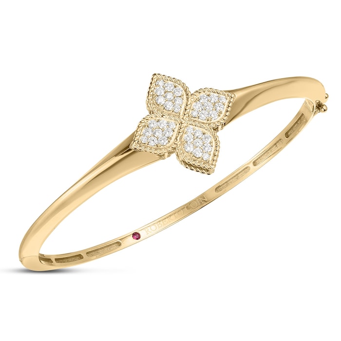 Roberto Coin Princess Flower 18ct Yellow Gold 0.50ct Diamond Bangle