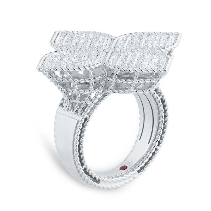 Roberto Coin Princess Flower 18ct White Gold 1.75ct Diamond Ring - Ring Size N