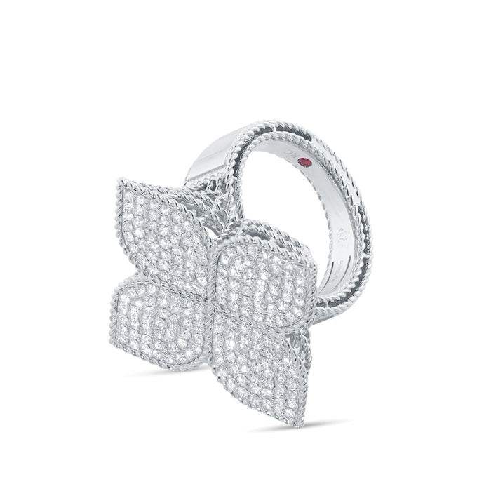 Roberto Coin Princess Flower 18ct White Gold 1.75ct Diamond Ring - Ring Size N