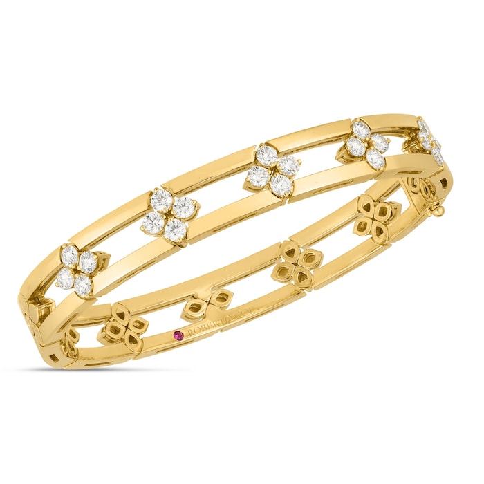 Roberto Coin Love In Verona 18ct Yellow Gold 1.60ct Diamond Bangle