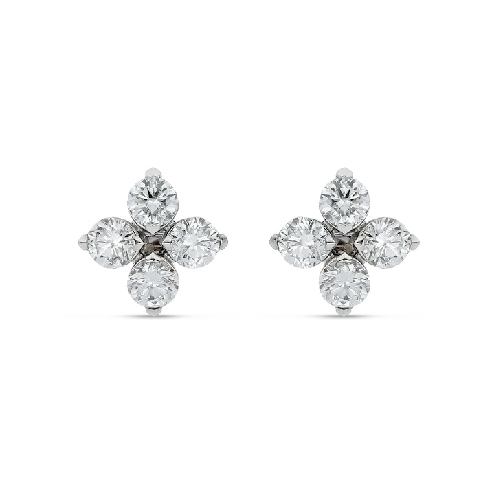 Roberto Coin Love In Verona 18ct White Gold 1.33ct Diamond Stud Earrings