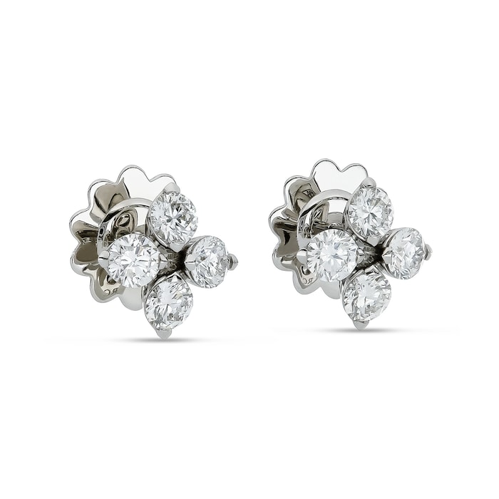 Roberto Coin Love In Verona 18ct White Gold 1.33ct Diamond Stud Earrings