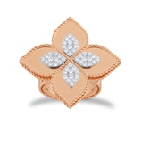 Roberto Coin Princess Flower 18ct Rose Gold 0.72ct Diamond Flower Ring - Ring Size J