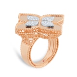 Roberto Coin Princess Flower 18ct Rose Gold 0.72ct Diamond Flower Ring - Ring Size J