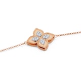 Roberto Coin Princess Flower 18ct Rose Gold 0.18ct Diamond Flower Bracelet