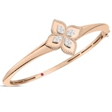 Roberto Coin Princess Flower 18ct Rose Gold 0.18ct Diamond Flower Bangle