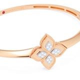 Roberto Coin Princess Flower 18ct Rose Gold 0.18ct Diamond Flower Bangle