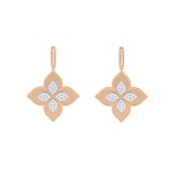 Roberto Coin Princess Flower 18ct Rose Gold 1.56ct Diamond Flower Hoop Earrings