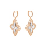 Roberto Coin Princess Flower 18ct Rose Gold 1.56ct Diamond Flower Hoop Earrings