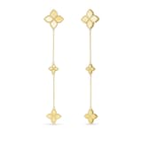 Roberto Coin Princess Flower 18ct Yellow Gold Floral Drop Earrings