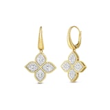 Roberto Coin Princess Flower 18ct Yellow Gold 0.91ct Diamond Flower Hoop Earrings