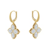 Roberto Coin Princess Flower 18ct Yellow Gold 0.91ct Diamond Flower Hoop Earrings