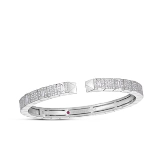 Roberto Coin 18K White Gold Obelisco Pave Diamond Cuff Bangle