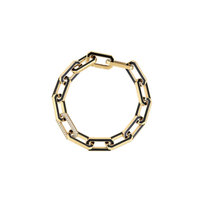 Roberto Coin Designer Gold 18K Yellow Gold Black Ceramic & Diamond Accent Bracelet