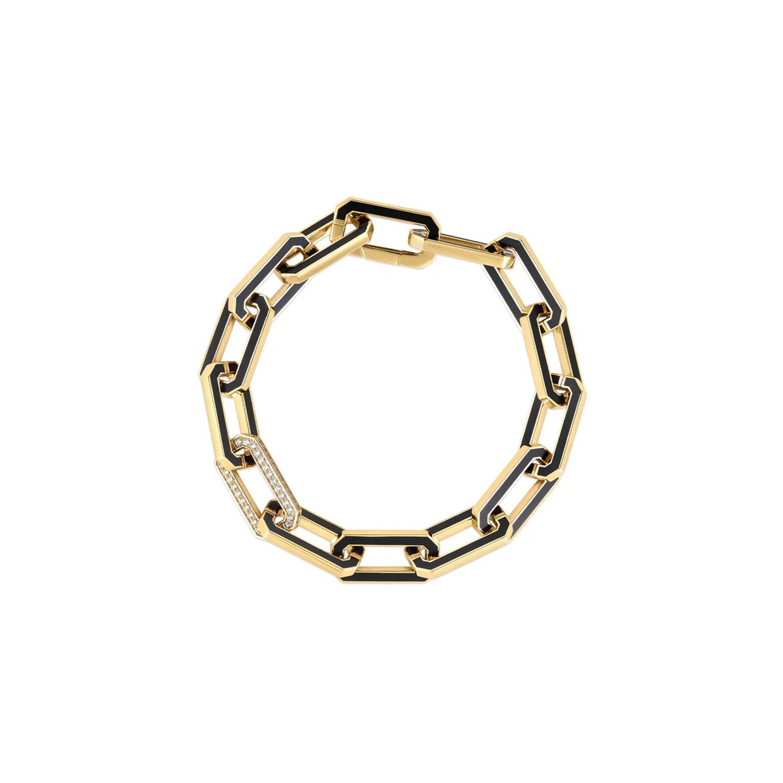 Roberto Coin Designer Gold 18K Yellow Gold Black Ceramic & Diamond Accent Bracelet