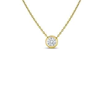 Roberto Coin 18K Yellow Gold Diamonds By The Inch Bezel Set Solitaire Necklace