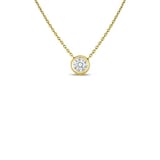Roberto Coin 18K Yellow Gold Diamonds By The Inch Bezel Set Solitaire Necklace
