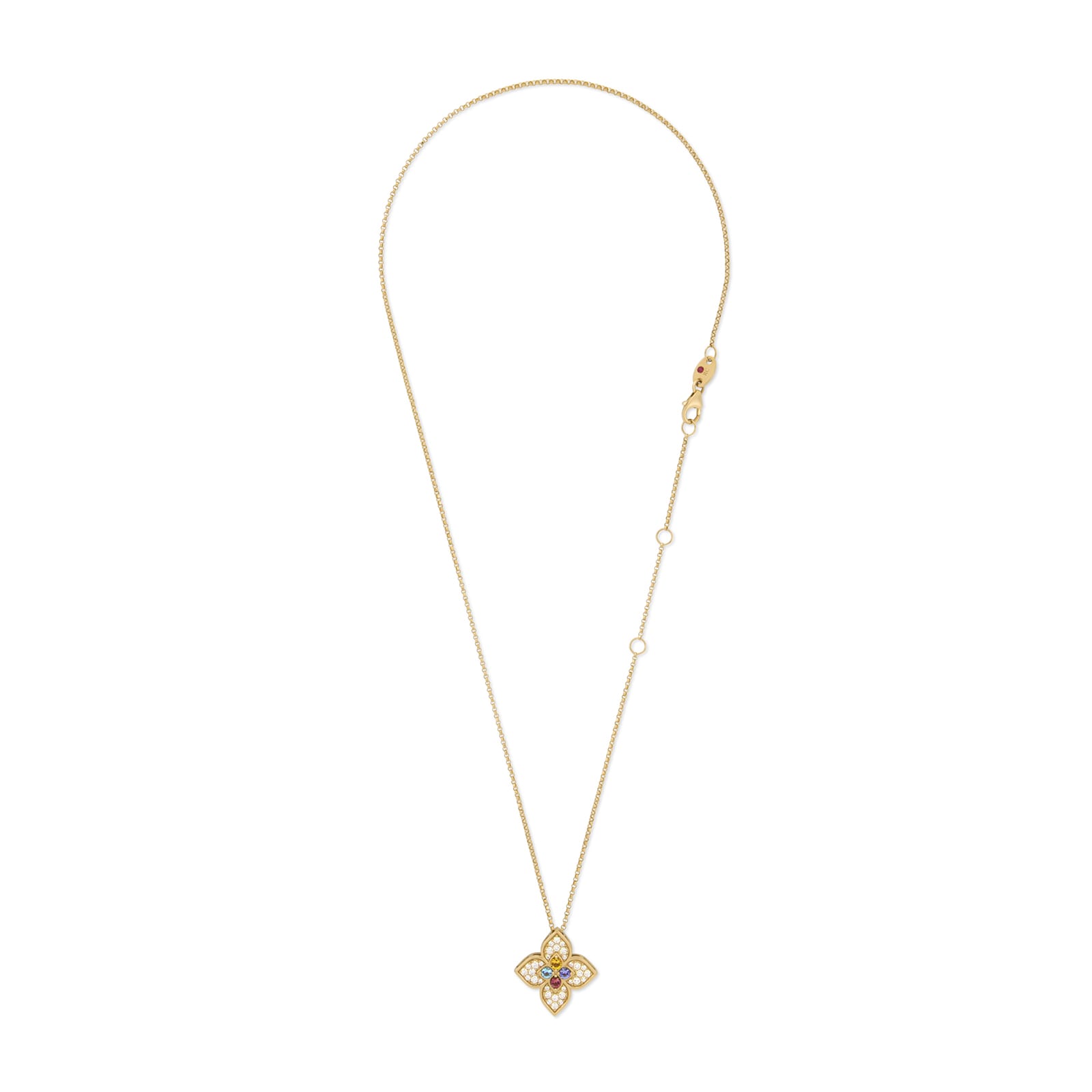 Roberto Coin Venetian Princess Carnival 18ct Yellow Gold Diamond & Mixed Gemstone Pendant Necklace Roberto Coin Venetian Princess Carnival 18ct Yellow Gold Diamond & Mixed Gemstone Pendant Necklace