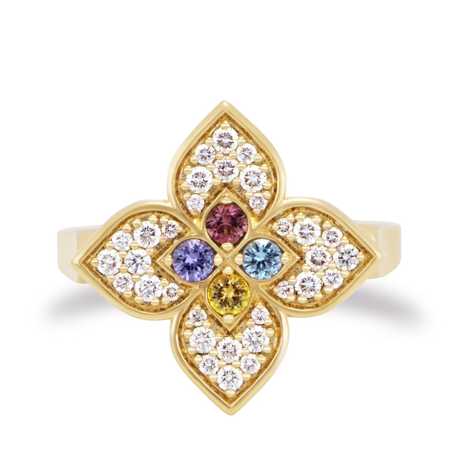 Roberto Coin Venetian Princess Carnival 18ct Yellow Gold Diamond & Mixed Gemstone Ring Roberto Coin Venetian Princess Carnival 18ct Yellow Gold Diamond & Mixed Gemstone Ring