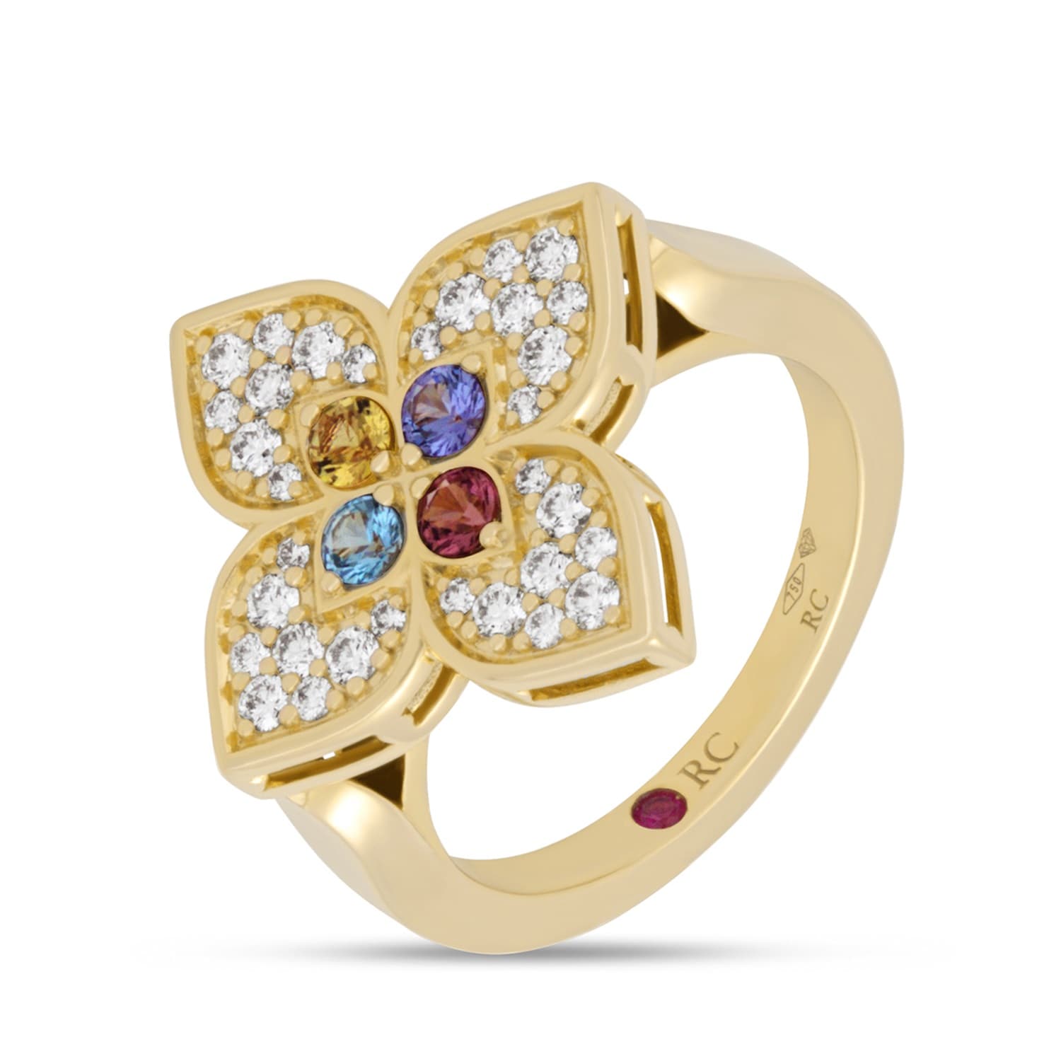 Roberto Coin Venetian Princess Carnival 18ct Yellow Gold Diamond & Mixed Gemstone Ring Roberto Coin Venetian Princess Carnival 18ct Yellow Gold Diamond & Mixed Gemstone Ring