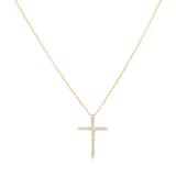 Roberto Coin Tiny Treasures 18ct Yellow Gold 0.10ct Diamond Cross Necklace