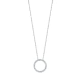 Roberto Coin Tiny Treasures 18ct White Gold 0.09ct Diamond Small Circle Pendant Necklace