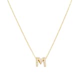 Roberto Coin Tiny Treasures 18ct Yellow Gold 0.08ct Love Letter M Necklace