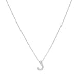 Roberto Coin Tiny Treasures 18ct White Gold 0.04ct Love Letter J Necklace