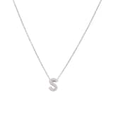 Roberto Coin Tiny Treasures 18ct White Gold 0.05ct Love Letter S Necklace