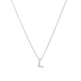 Roberto Coin Tiny Treasures 18ct White Gold 0.03ct Love Letter L Necklace