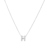 Roberto Coin Tiny Treasures 18ct White Gold 0.06ct Love Letter H Necklace