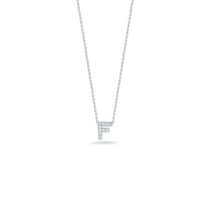 Roberto Coin Tiny Treasures 18ct White Gold 0.05ct Love Letter F Necklaces