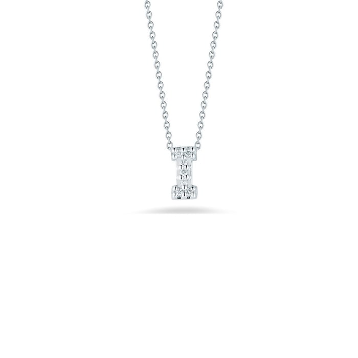 Roberto Coin Tiny Treasures 18ct White Gold 0.03ct Love Letter I Necklaces