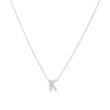 Roberto Coin Tiny Treasures 18ct White Gold 0.05ct Love Letter K Necklaces