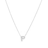 Roberto Coin Tiny Treasures 18ct White Gold 0.05ct Love Letter P Necklaces