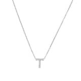 Roberto Coin Tiny Treasures 18ct White Gold 0.04ct Love Letter T Necklaces