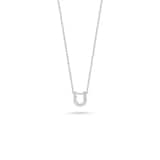 Roberto Coin Tiny Treasures 18ct White Gold 0.06ct Love Letter U Necklaces