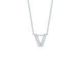 Roberto Coin Tiny Treasures 18ct White Gold 0.05ct Love Letter V Necklaces