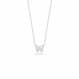 Roberto Coin Tiny Treasures 18ct White Gold 0.08ct Love Letter W Necklaces